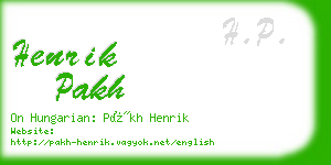 henrik pakh business card